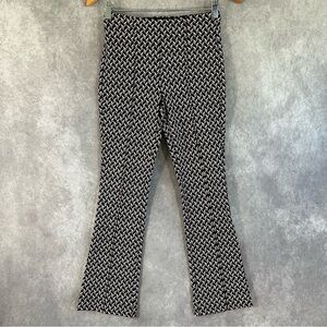 Maeve Anthropologie The Margot Kick Flare Crop Pant Women XXS Pink Black Chevron